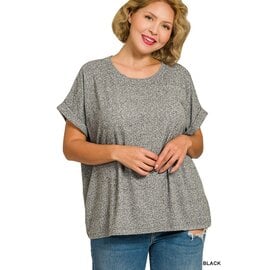 SOFT HEATHER SHORT SLEEVE - BLACK