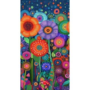 TIMELESS TREASURES JUBILANT FLOWER PANEL 24"X 45"
