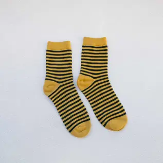 SOCKS TINY STRIPES MUSTARD BLACK