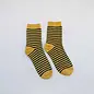 SOCKS TINY STRIPES MUSTARD BLACK
