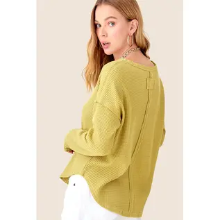 LOOSE WAFFLE KNIT TOP - 2 COLORS