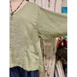 DRAPED COTTON TUNIC - SOFT OLIVE