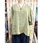 DRAPED COTTON TUNIC - SOFT OLIVE