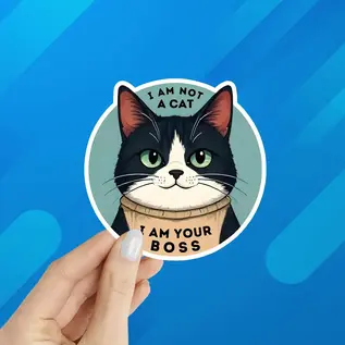 I AM YOUR BOSS CAT  STICKER