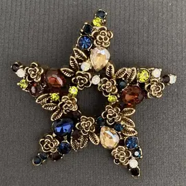 JEWELED STAR PIN
