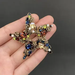 JEWELED STAR PIN