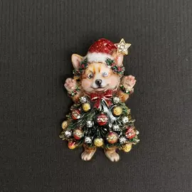 PUPPY CHRISTMAS TREE PIN