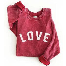 WASHED THERMAL LOVE SWEATSHIRT