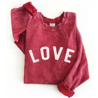 WASHED THERMAL LOVE SWEATSHIRT