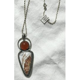 Seismic Silver HANDMADE CARNELIAN / AGATE PENDANT