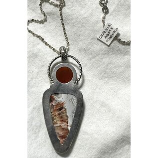 Seismic Silver HANDMADE CARNELIAN / AGATE PENDANT