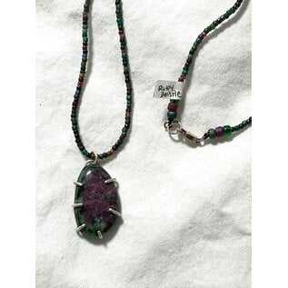 Seismic Silver HANDMADE RUBY ZOISITE NECKLACE