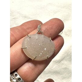 Seismic Silver HANDMADE DRUZY QUARTZ NECKLACE