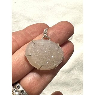 Seismic Silver HANDMADE DRUZY QUARTZ NECKLACE