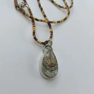 Seismic Silver HANDMADE CRAZY LACE AGATE NECKLACE
