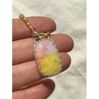 Seismic Silver HANDMADE DYED QUARTZ PENDANT