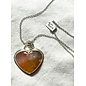 Seismic Silver HANDMADE DYED  QUARTZ HEART PENDANT