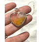 Seismic Silver HANDMADE DYED  QUARTZ HEART PENDANT