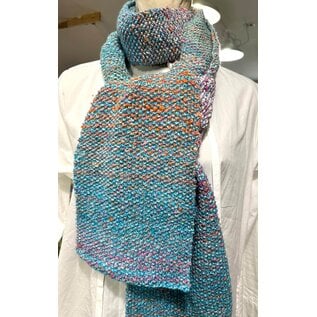 KAMALA DESIGNS HAND KNIT LONG SCARF - SILK/COTTON/ACRYLIC