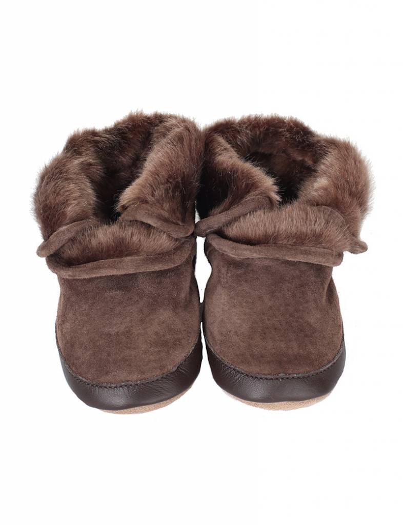 Robeez Cozy Ankle Booties Brown | Tony 