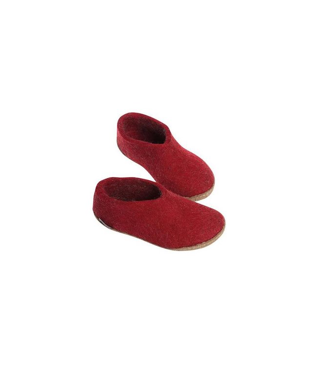 Glerups Chaussure Enfants Semelle Cuir Rouge