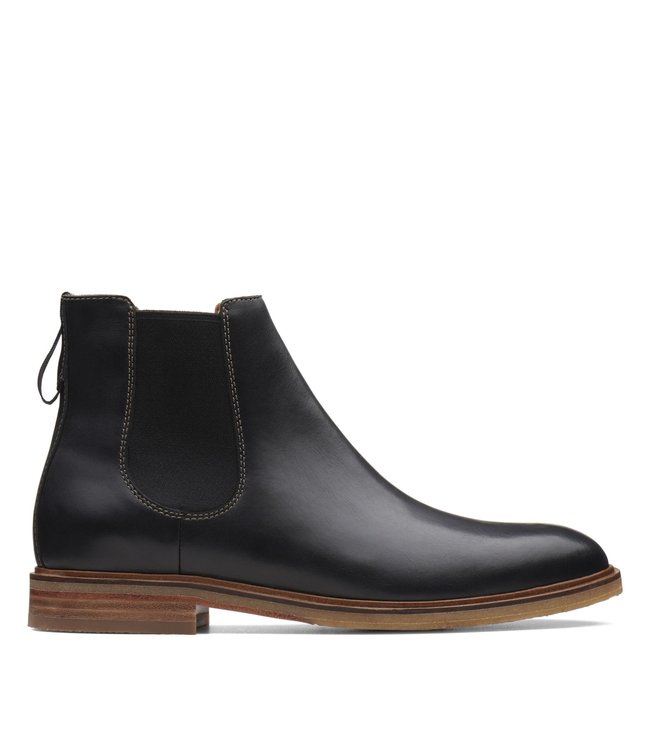 clarks black leather boots