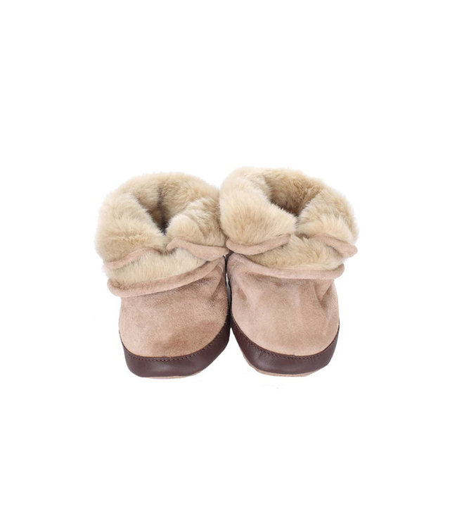 Robeez Cozy Ankle Booties Taupe