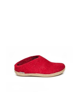 Glerups Slippers Leather Sole Red