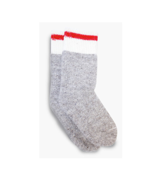 Bonnetier B0028 Kid's Wool Socks Grey/Red