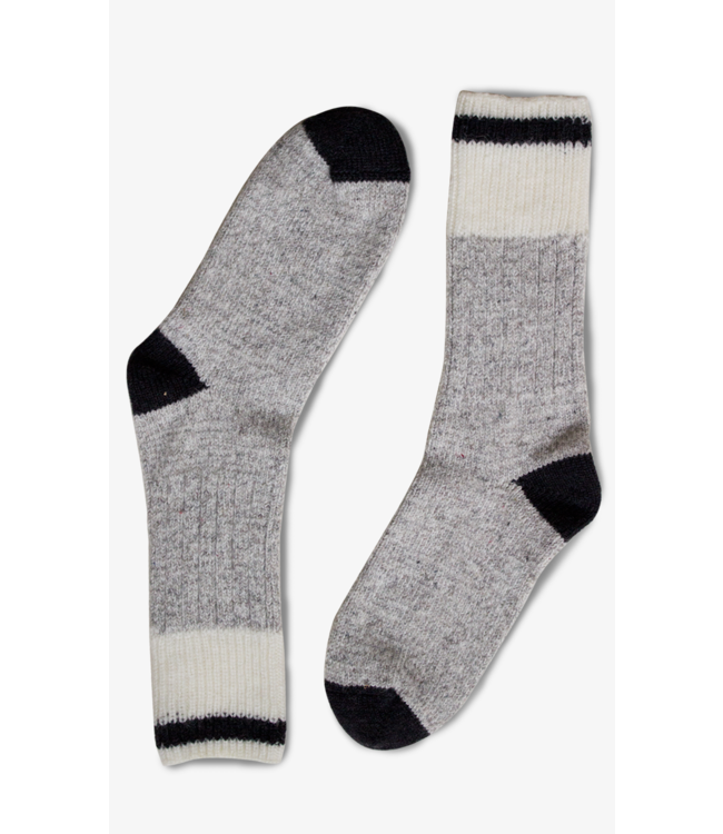 Bonnetier B0033 Men's Wool Socks Grey/Black