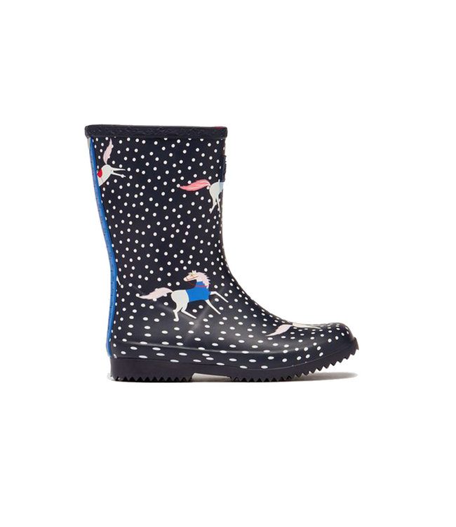 Joules Roll Up Wellies Navy Spots 