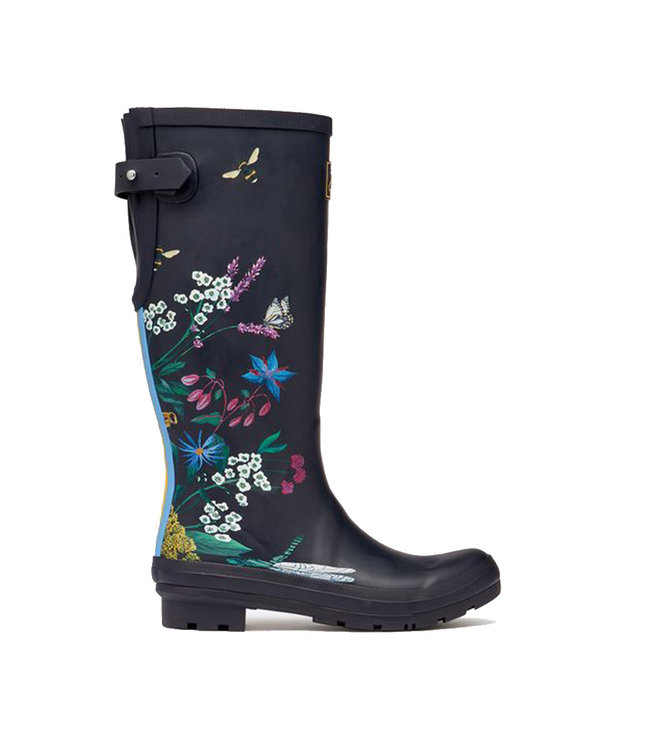 Joules Welly Tall Print Navy Bee Floral 
