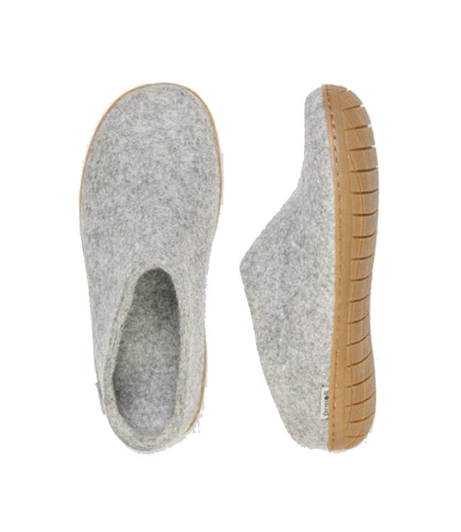 Glerups Pantoufle Semelle Caoutchouc Gris