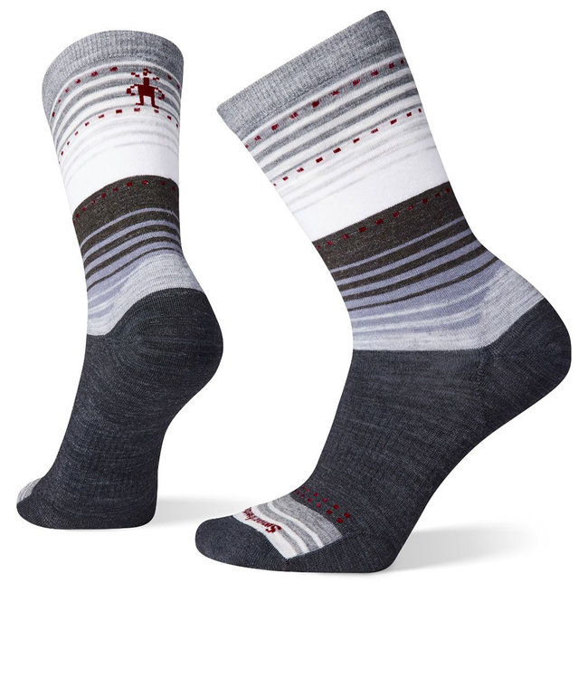 Smartwool Women's Everyday Stitch Stripe Crew Socks Charcoal