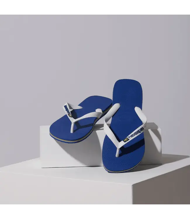 Havaianas Brazil Logo Bleu/ Blanc