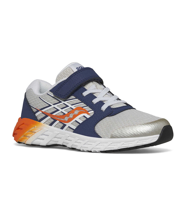 Saucony Kid's - Wind 2.0 Grey /Navy / Orange