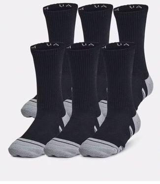 Under Armour Performance Tech 6-Pack Crew Socks Black