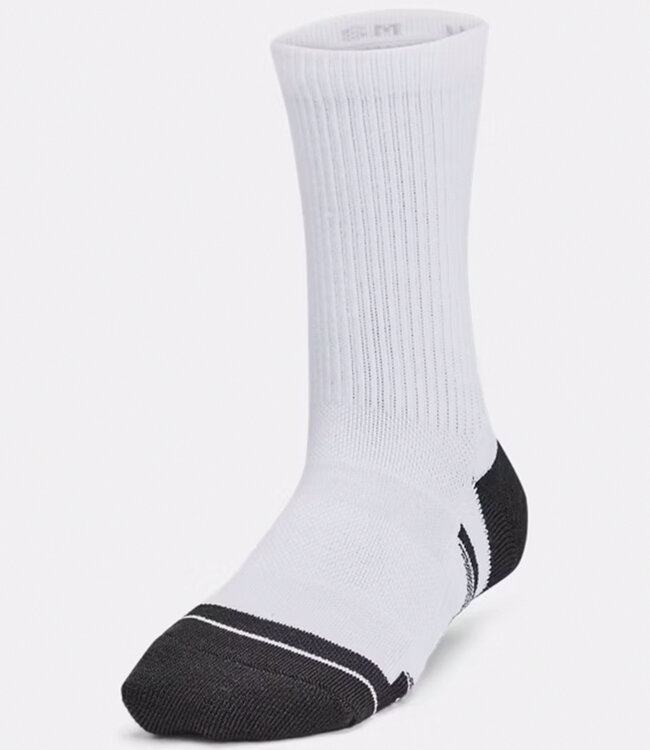 Under Armour Performance Tech 6-Pack Crew Socks White