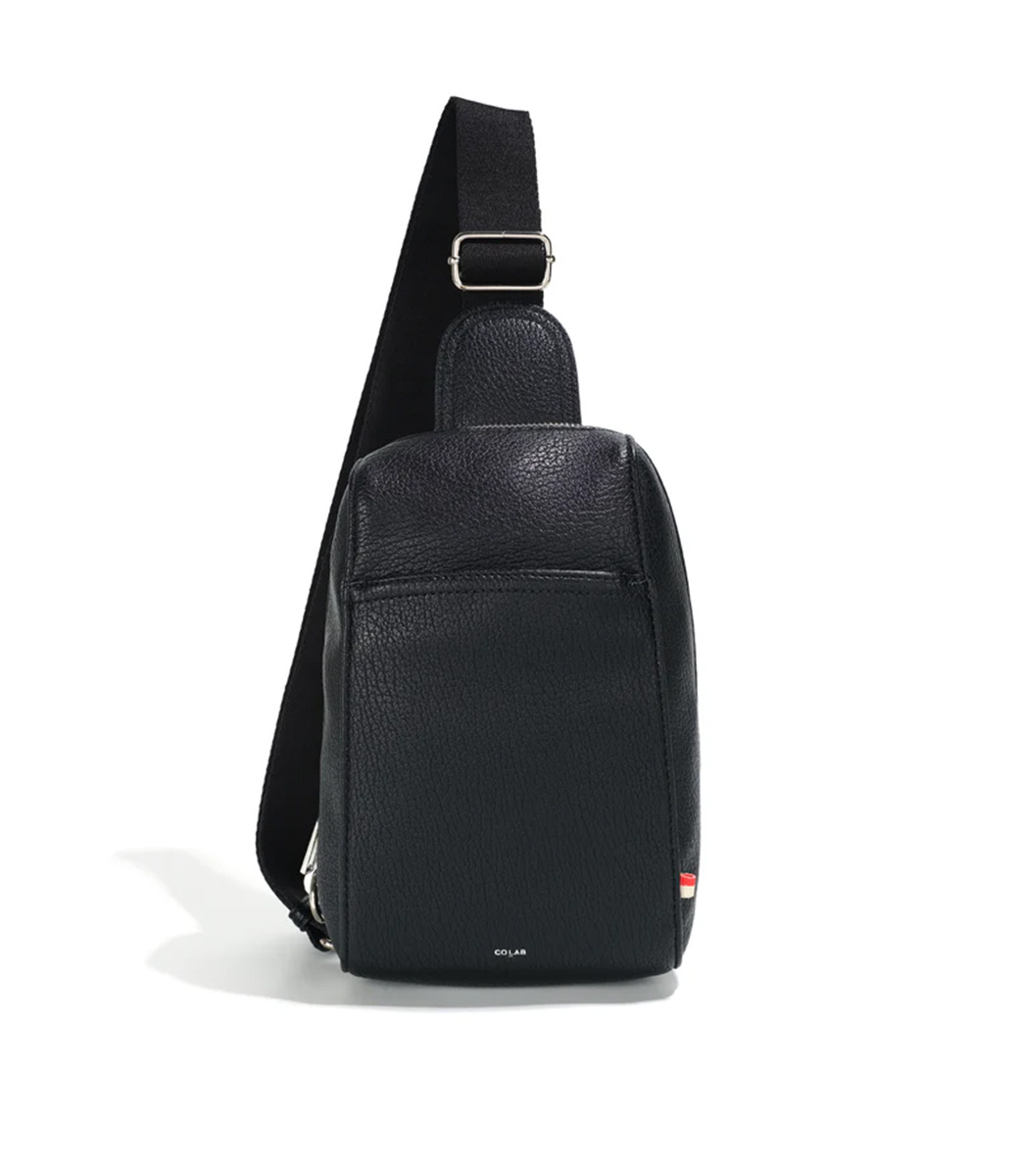 Leather sling backpack sale
