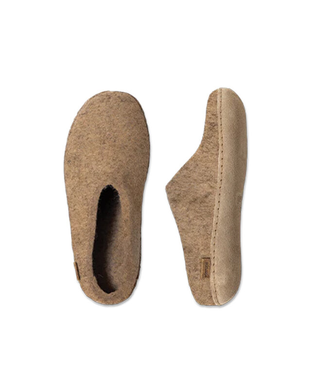 Glerups Pantoufle Semelle cuir Sable