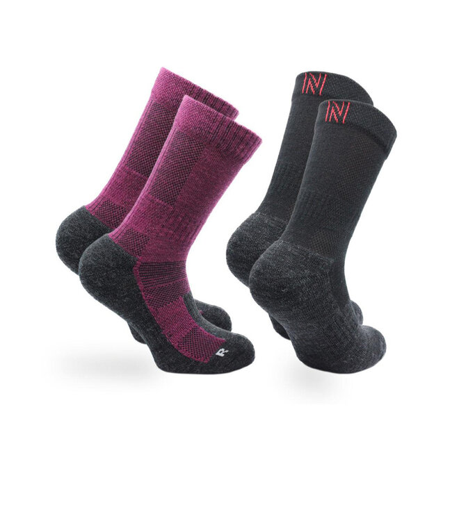 Norfolk Leonardo Junior Black / Burgundy 2 Pair Pack
