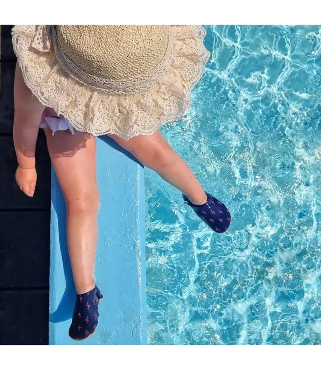 SlipStop Ella JR  Pink flamingos / Navy