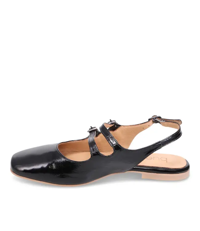 Bueno Estella Slingback Flat Black Patent