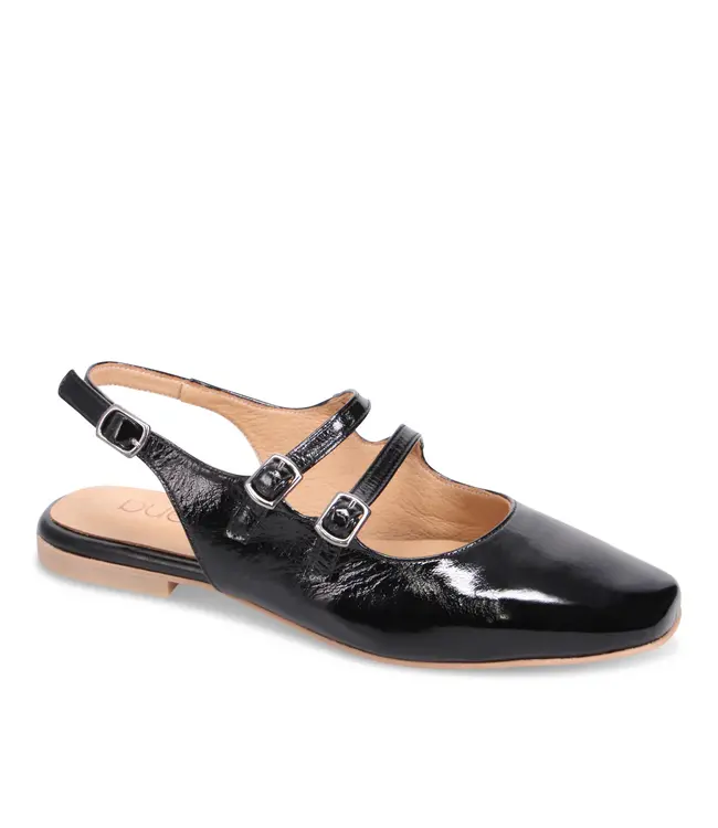 Bueno Estella Slingback Flat Black Patent