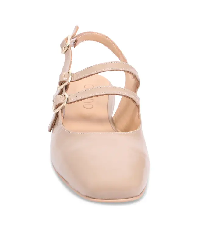 Bueno Estella Slingback Flat Taupe Patent