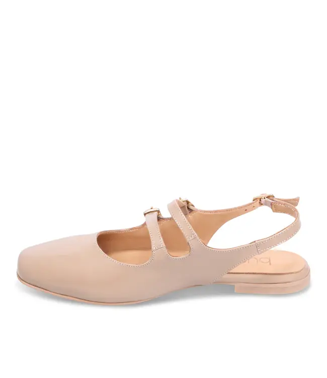 Bueno Estella Slingback Flat Taupe Patent