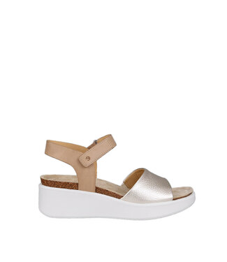 Ecco Flowt Wedge Cork Blanc / Or