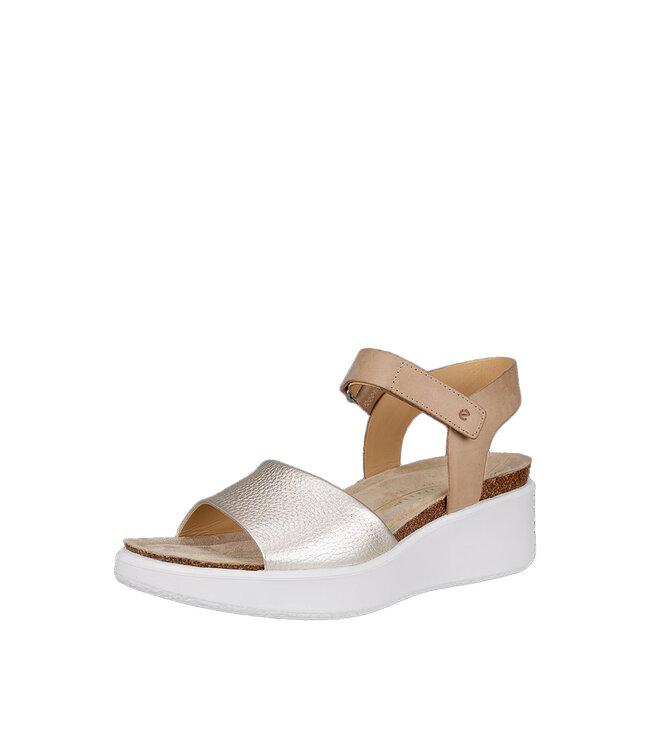 Ecco Flowt Wedge Cork Blanc / Or