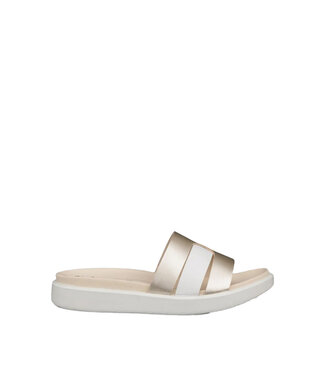 Ecco Flowt Oasis Slide Blanc  / Or