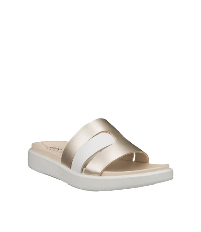 Ecco Flowt Oasis Slide Blanc  / Or